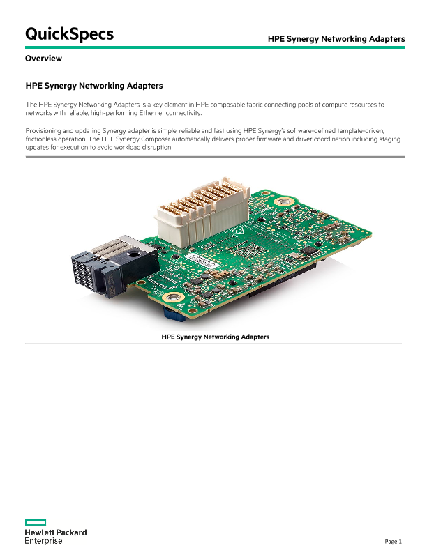 HPE Synergy Networking Adapters thumbnail
