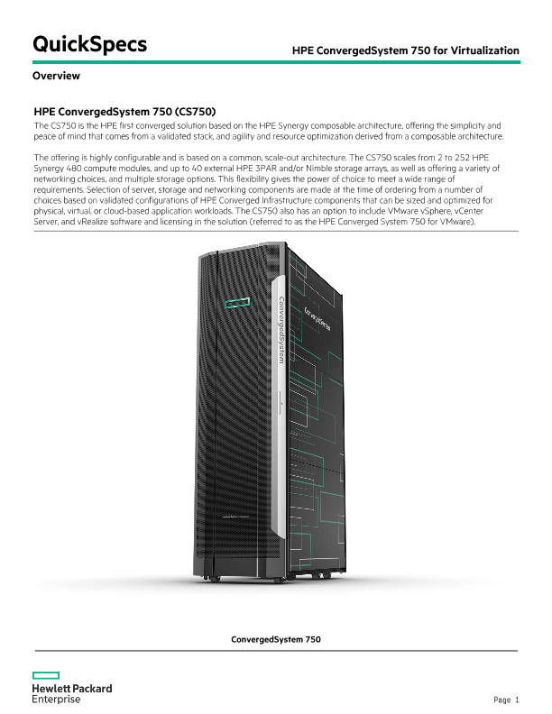HPE ConvergedSystem 750 for Virtualization thumbnail