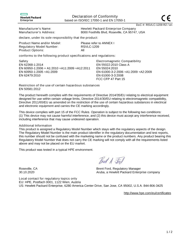 HPE Aruba Networking 2530 48/48G Switch #EUDoC RSVLC-1209 thumbnail