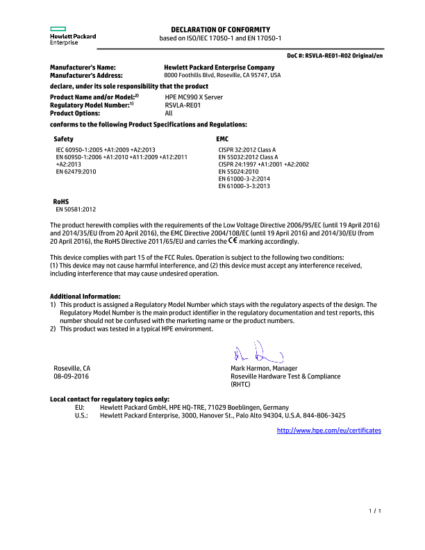 HPE Integrity MC990 X Server #EUDoC RSVLA-RE01 thumbnail