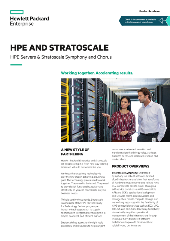 HPE and Stratoscale – HPE Servers & Stratoscale Symphony and Chorus product brochure thumbnail