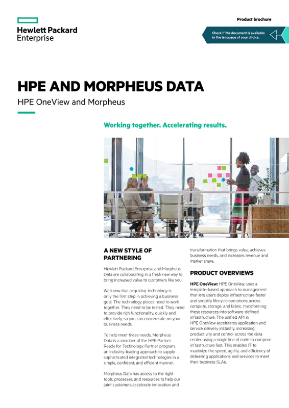 HPE and Morpheus Data – HPE OneView and Morpheus product brochure thumbnail