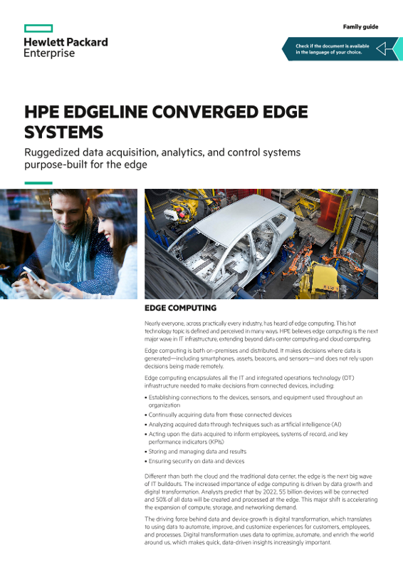 HPE Edgeline Converged Edge Systems family guide thumbnail