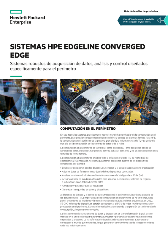 Guía de la familia de sistemas HPE Edgeline Converged Edge thumbnail