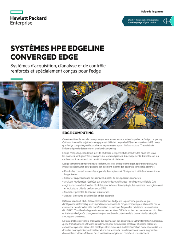 Guide de la gamme des systèmes edge convergés HPE Edgeline thumbnail