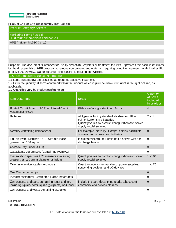 HPE ML350 Gen 10 Server thumbnail