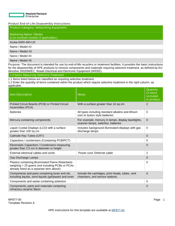 HPE Aruba Networking 6000 BASE (400) US thumbnail