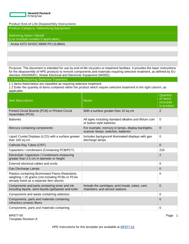 HPE Aruba Networking X372 54VDC 680W PS thumbnail