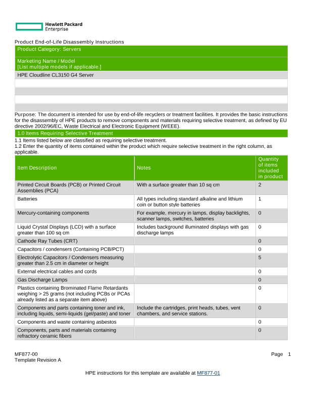 HPE Cloudline CL3150 G4 Server thumbnail