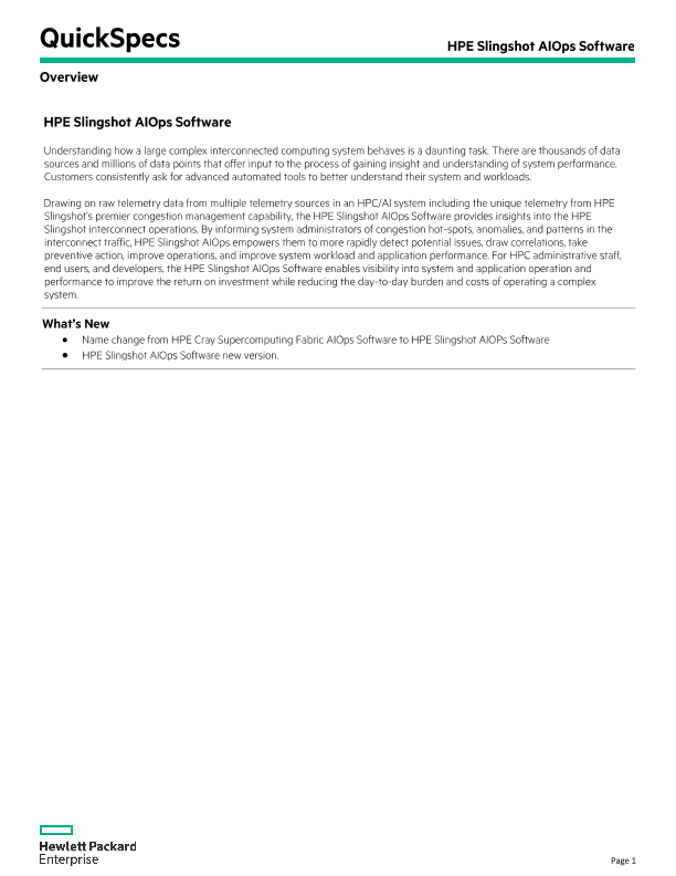HPE Slingshot AIOps Software thumbnail