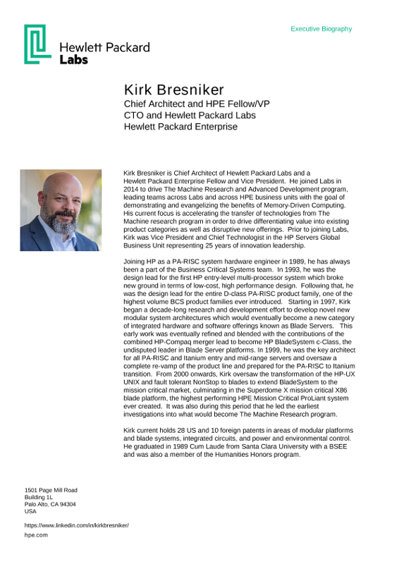 Kirk Bresniker Biography thumbnail