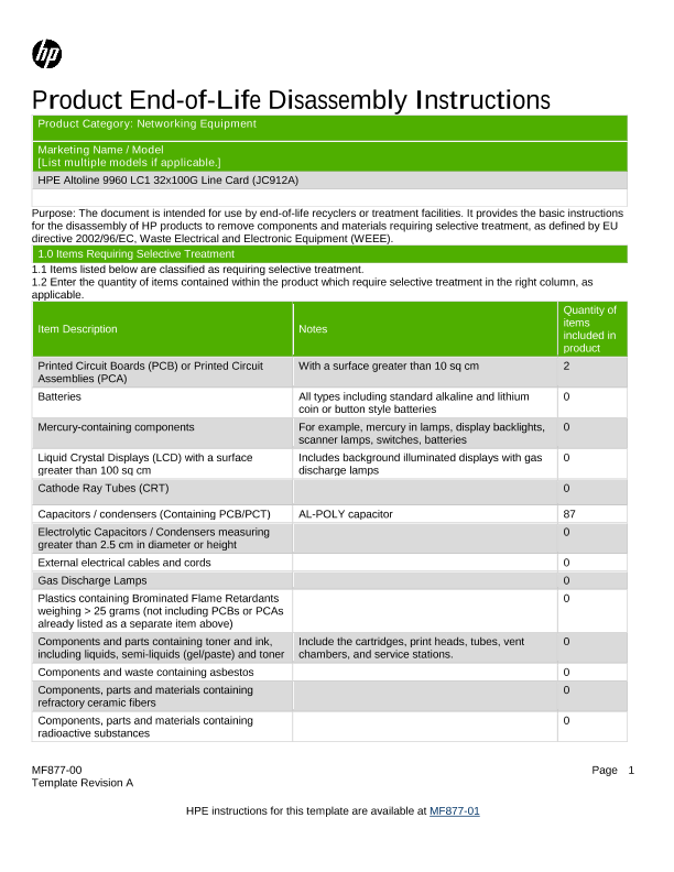 HPE AL 9960 LC1 32x100G Line Card thumbnail