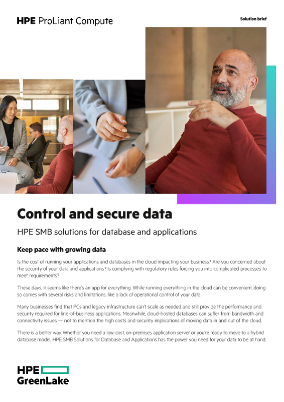 Control and Secure Data – HPE Small Business Solutions for Database solution brief thumbnail