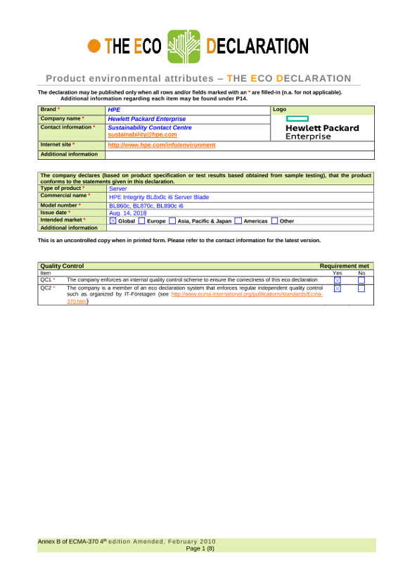 HPE Integrity BL8x0c i6 Server Blade thumbnail