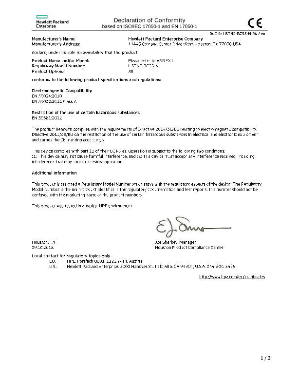 HPE Virtual Connect Flex-10/10D Module for c-Class BladeSystem (638526-B21) #EUDoC HSTNS-BC55-N thumbnail