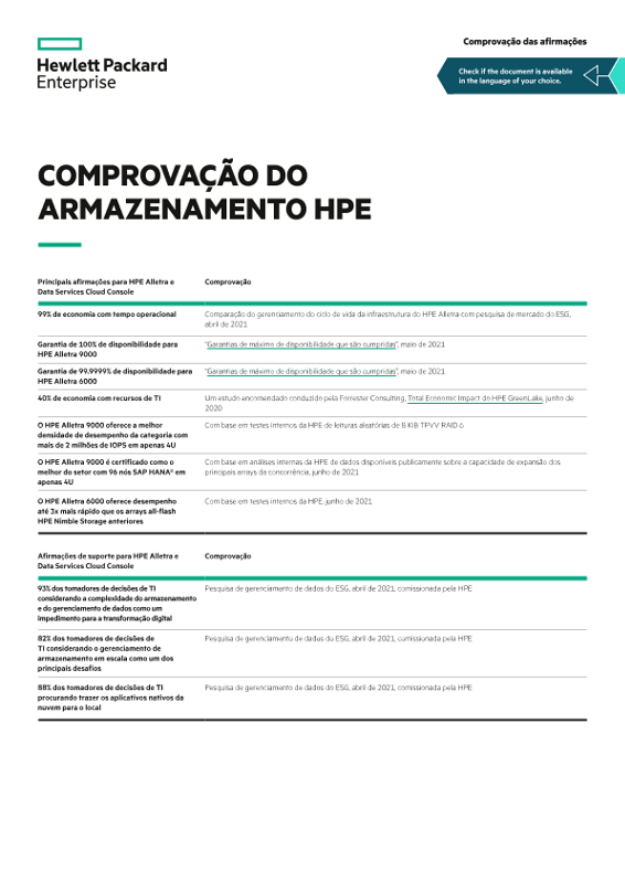 Comprovação das afirmações sobre o Armazenamento HPE thumbnail