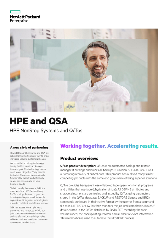 HPE and QSA – HPE NonStop Systems and Q/Tos product brochure thumbnail