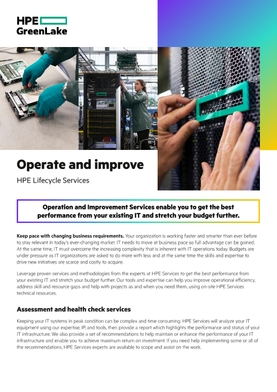 Operate and improve – HPE Lifecycle Services thumbnail