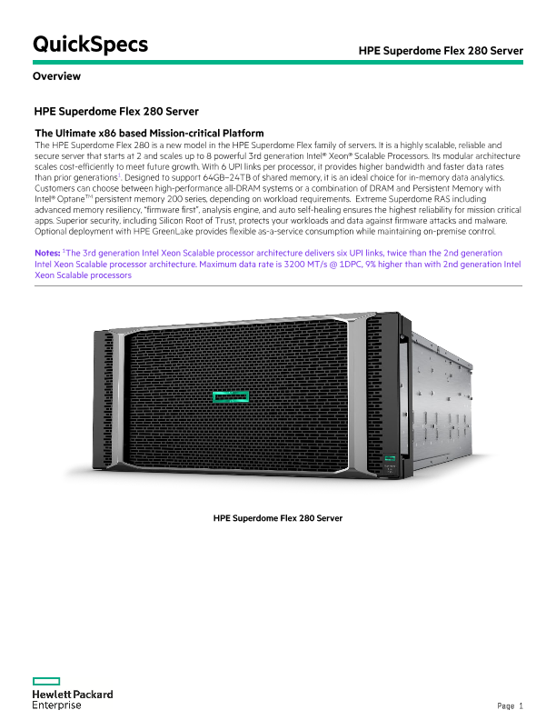 HPE Superdome Flex 280 Server thumbnail