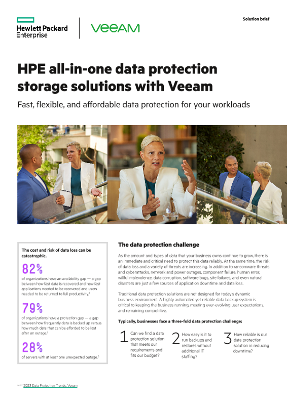 HPE All-in-One Data Protection Storage Solutions with Veeam solution brief thumbnail