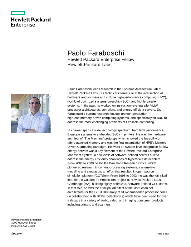 Paolo Faraboschi Biography thumbnail