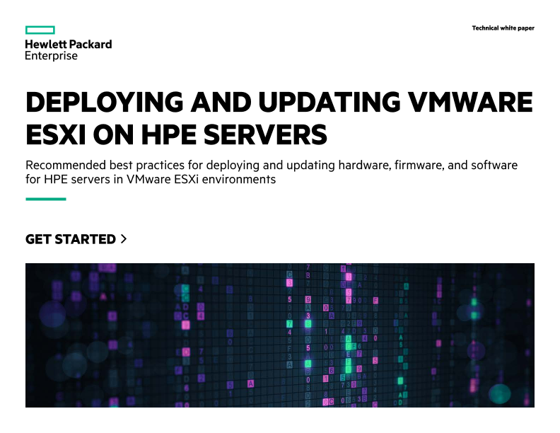 Motivatie teugels periscoop Deploying and updating VMware ESXi on HPE servers technical white paper