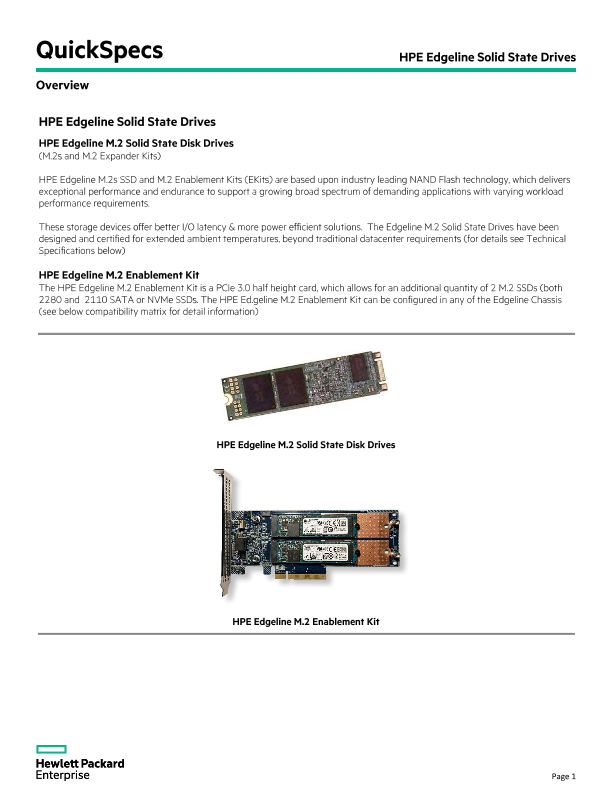 HPE Edgeline Solid State Drives thumbnail
