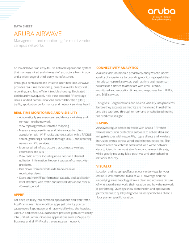 AirWave (Federal) Data Sheet thumbnail