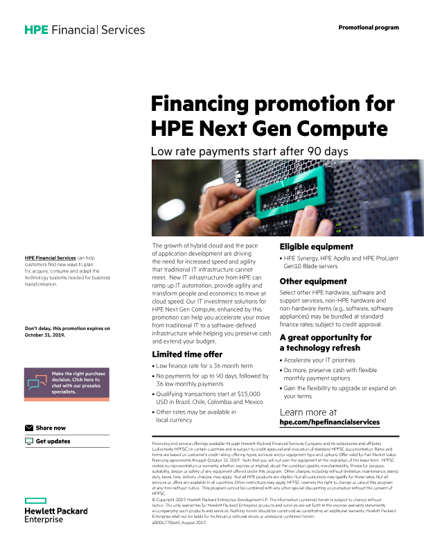 Financing Promotion For HPE Next Gen Compute