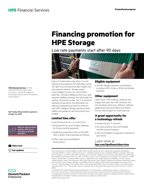 0% financing promotion for HPE Storage thumbnail