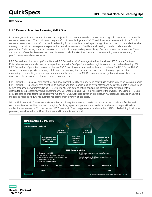 HPE Ezmeral Machine Learning Ops thumbnail