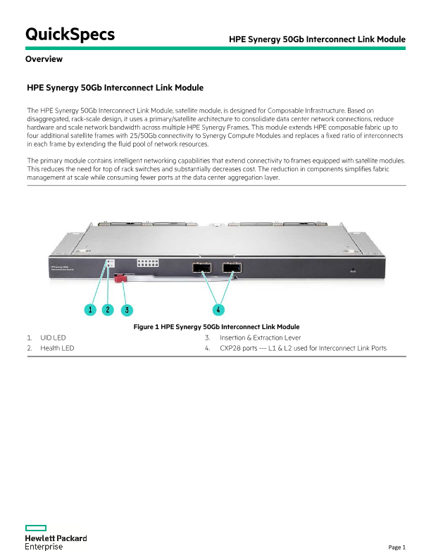 HPE Synergy 50Gb Interconnect Link Module thumbnail