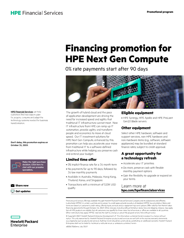 Financing Promotion for HPE  Next Gen Compute thumbnail
