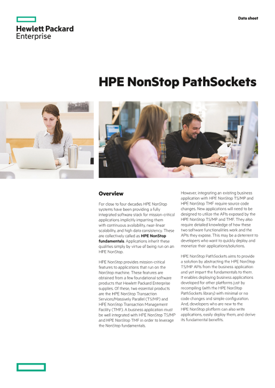 HPE NonStop PathSockets data sheet thumbnail
