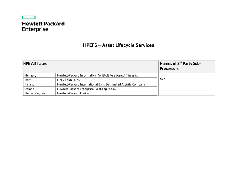HPEFS – Asset Lifecycle Services thumbnail