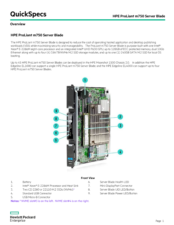 HPE ProLiant m750 Server Blade thumbnail