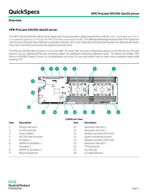 HPE ProLiant DX190r Gen10 Server thumbnail