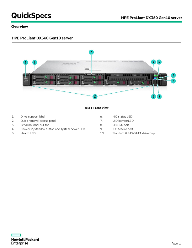 HPE ProLiant DX360 Gen10 Server thumbnail