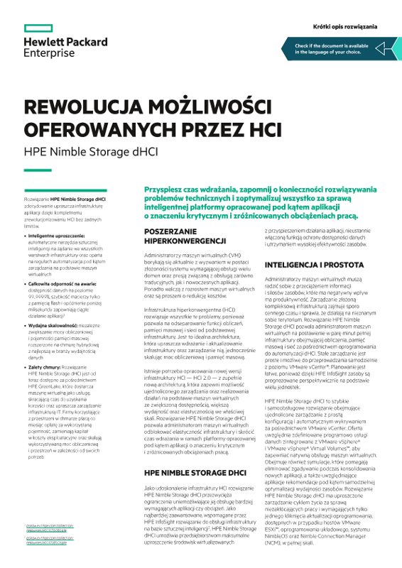 Rewolucja możliwości oferowanych przez HCI — opis rozwiązania HPE Nimble Storage dHCI thumbnail