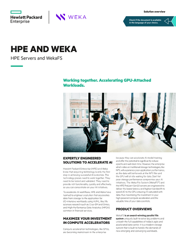 HPE and Weka – HPE Servers and WekaFS solution overview thumbnail