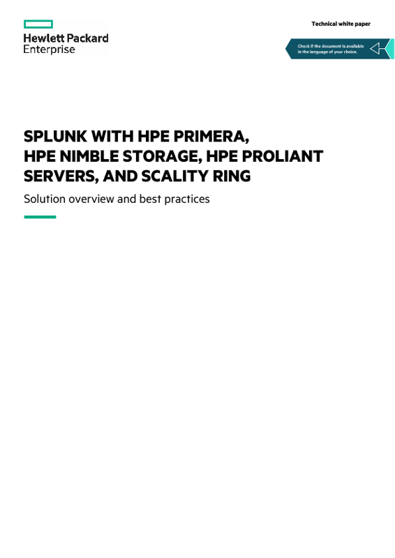 Splunk with HPE Primera, HPE Nimble Storage, HPE ProLiant servers, and Scality RING thumbnail
