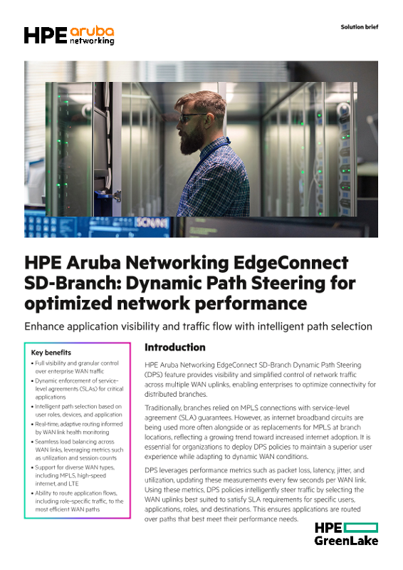 HPE Aruba Networking EdgeConnect SD-Branch – Dynamic Path Steering for optimized network performance thumbnail