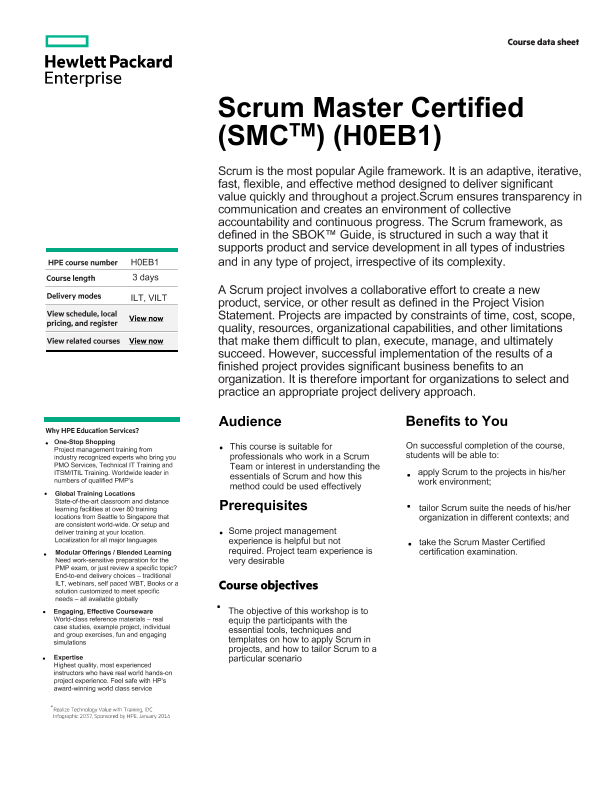 Scrum Master Certified (SMCTM) thumbnail
