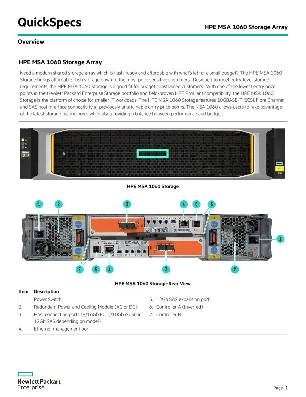 HPE MSA 1060 Storage Array thumbnail