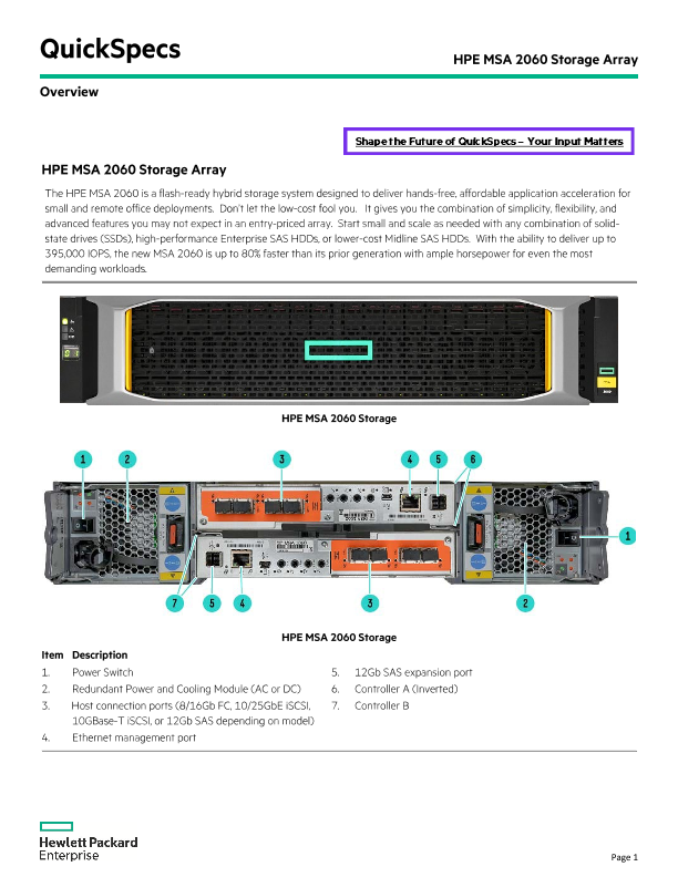 HPE MSA 2060 Storage Array