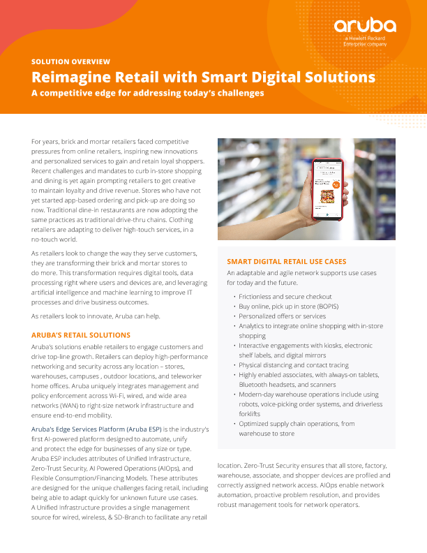 Smart Digital Retail: Deliver digital and IoT innovation that matters Solution Overview thumbnail