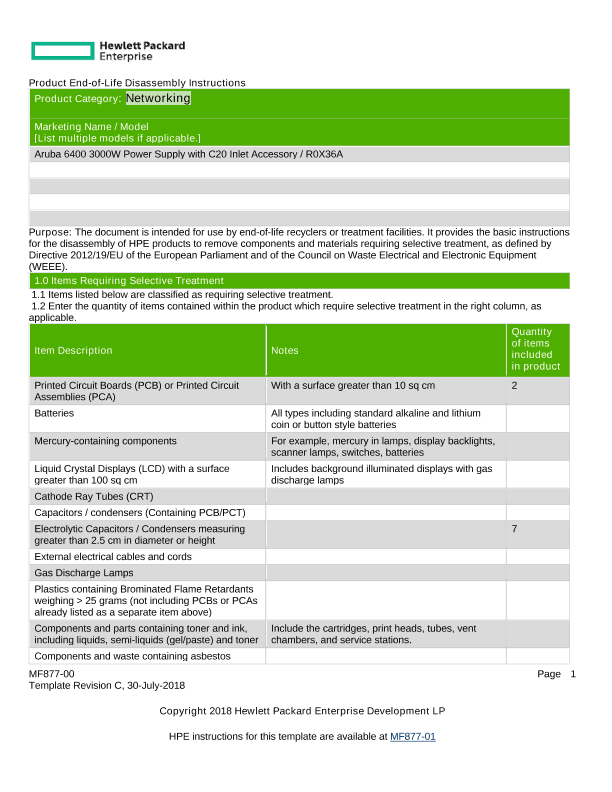 HPE Aruba Networking CX 64xx, 3000W PS Series Switches thumbnail