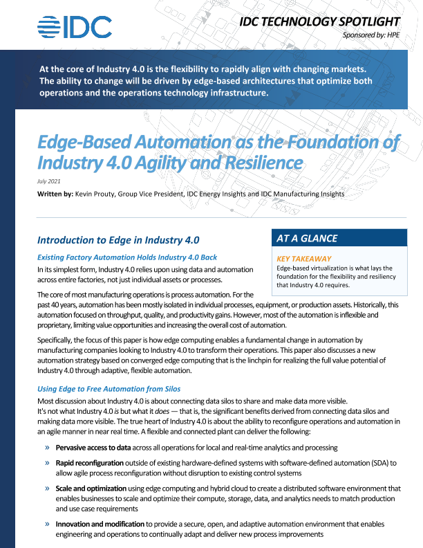 Edge-Based Automation as the Foundation of Industry 4.0 Agility and Resilience thumbnail