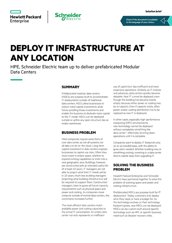 Deploy IT Infrastructure at any Location solution brief thumbnail