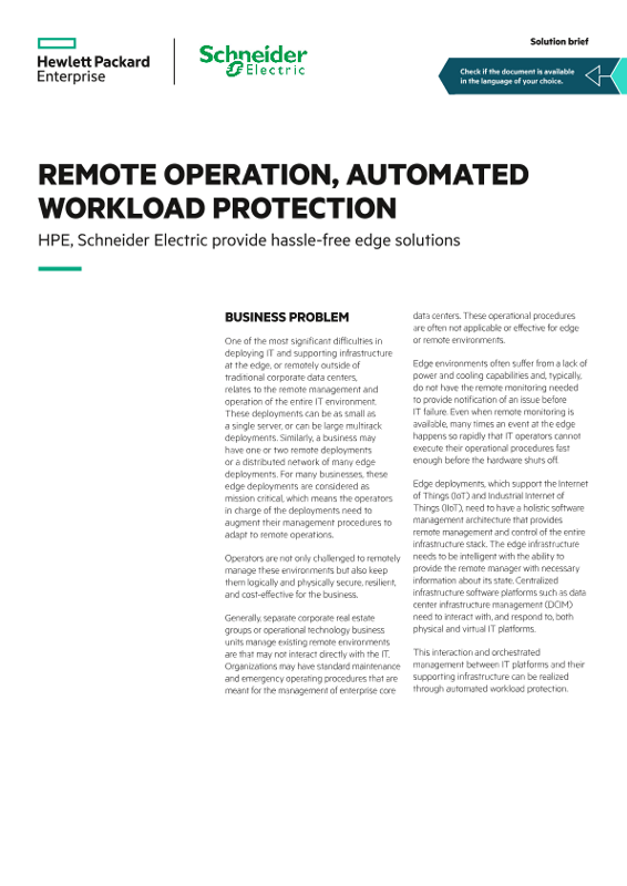 Remote Operation, Automated Workload Protection solution brief thumbnail